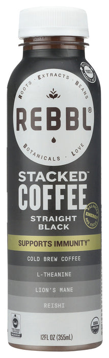 REBBL: Stacked Coffee Straight Black, 12 fo