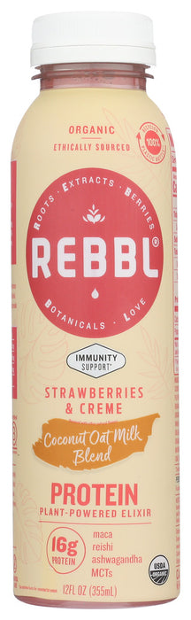 REBBL: Strawberries Creme Protein Elixir, 12 fo