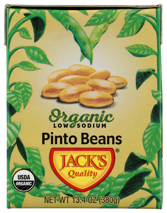 JACKS QUALITY: Organic Low Sodium Pinto Beans, 13.4 oz