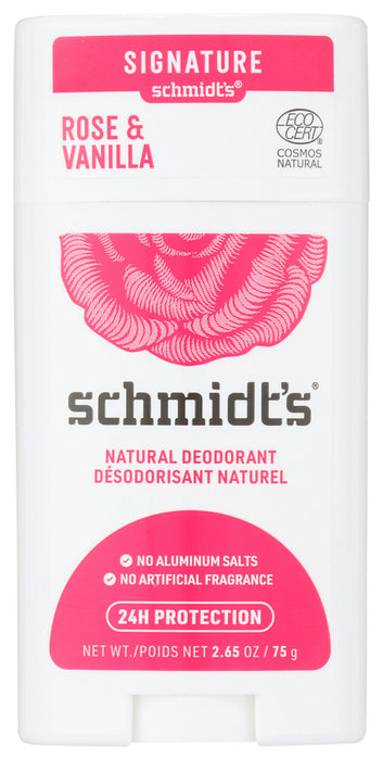 SCHMIDTS: Rose Vanilla Deodorant Stick, 2.65 oz