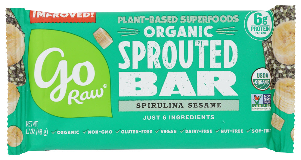 GO RAW: Spirulina Sesame Sprouted Bar, 1.7 oz