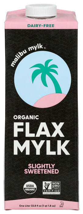 MALIBU MYLK: Slightly Sweetened Organic Flax Milk, 33.8 fo
