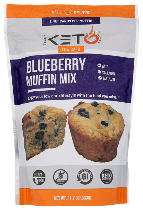 SIMPLY KETO NUTRITION: Low Carb and Keto Friendly Blueberry Muffin Mix, 11 oz