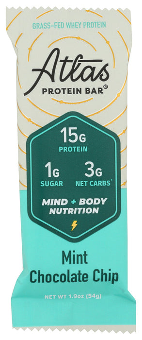 ATLAS BARS: Mint Chocolate Chip Protein Bar, 1.9 oz