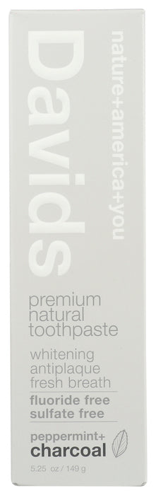DAVIDS: Peppermint Charcoal Toothpaste, 5.25 fo