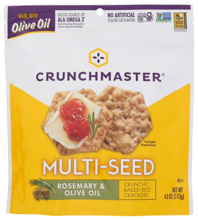 CRUNCHMASTER: Multiseed Rosemary and Olive Oil Crackers, 4 oz