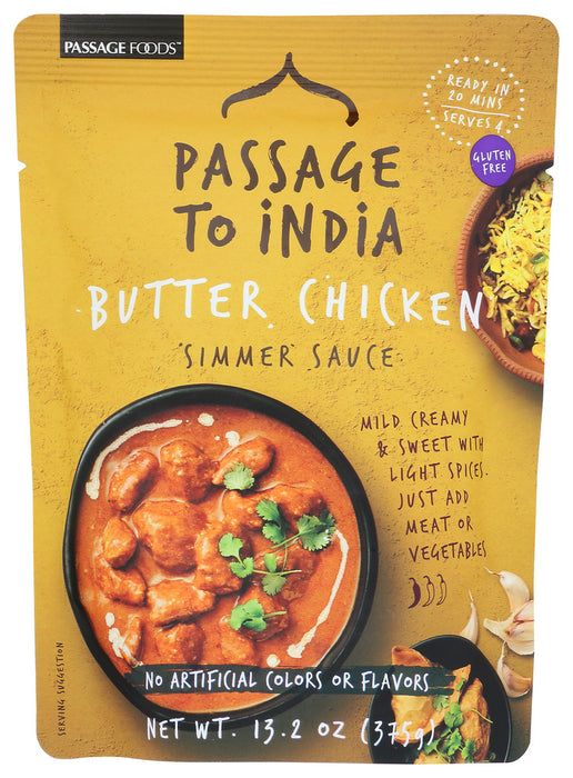 PASSAGE FOODS: Butter Chicken Simmer Sauce, 13.2 oz