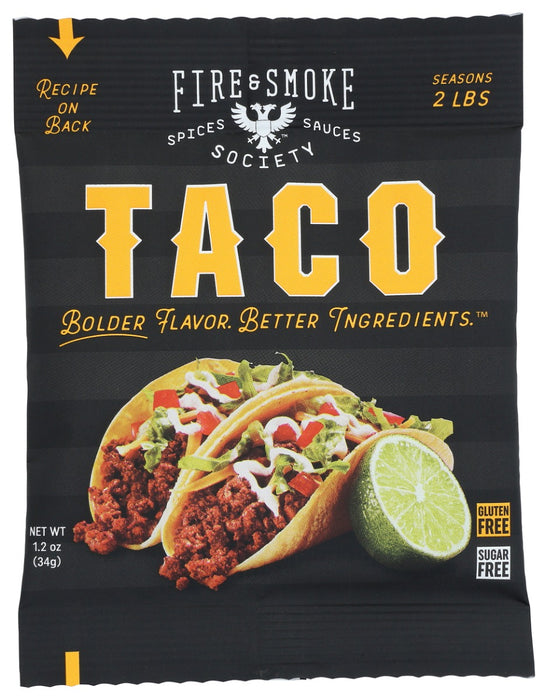 FIRE AND SMOKE: Seasoning Mix Prem Taco, 1.2 OZ