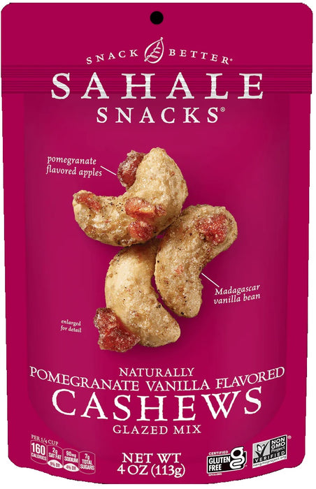 SAHALE SNACKS: Cashews with Pomegranate and Vanilla, 4 Oz