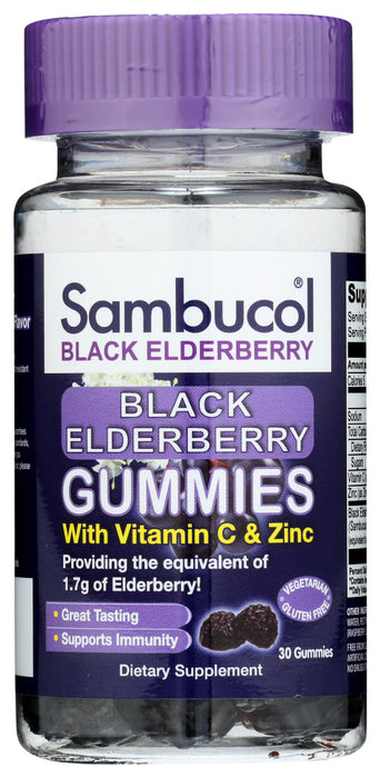 SAMBUCOL: Black Elderberry Gummies, 30 pc