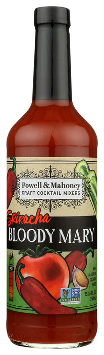 POWELL & MAHONEY: Sriracha Bloody Mary Super Spicy Cocktail Mixer Non-Alcoholic, 750 ml