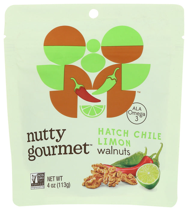 THE NUTTY GOURMET: Walnuts Hatch Chile Limon, 4 OZ