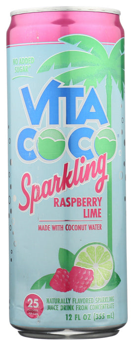VITA COCO: Raspberry Lime Sparkling Water, 12 fo