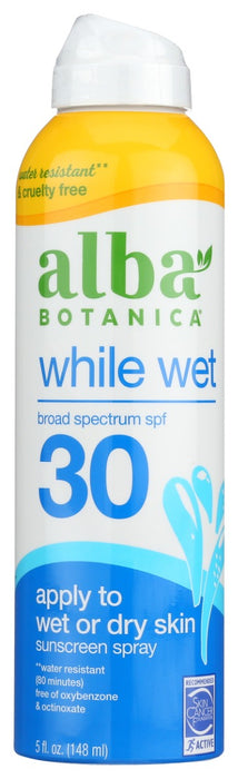 ALBA BOTANICA: While Wet Spf 45 Sunscreen Spray, 5 oz