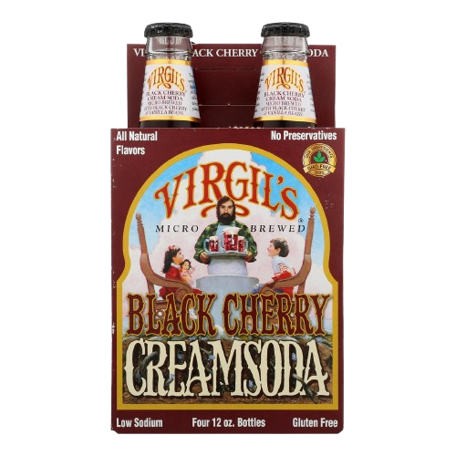 VIRGILS: Black Cherry Cream Soda 4Pk, 48 fo