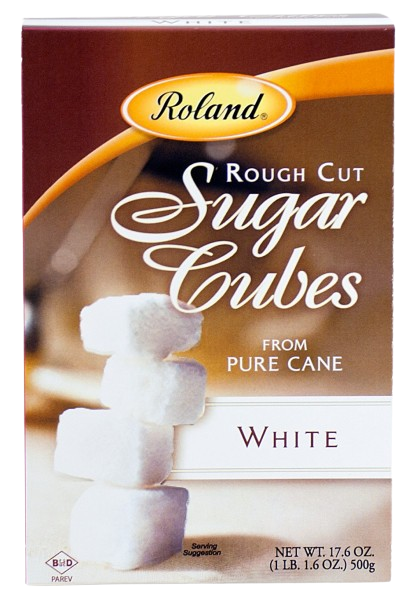 ROLAND: Rough Cut White Sugar Cubes, 17.6 oz