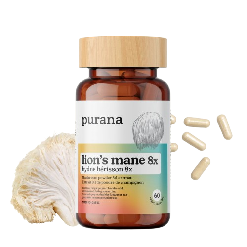 PURANA: Lions Mane 8 1 Capsules, 60 vc