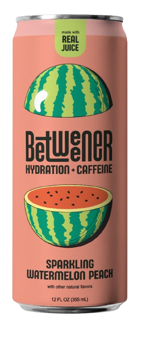 BETWEENER: Hydration Caffeine Watermelon Peach, 12 fo