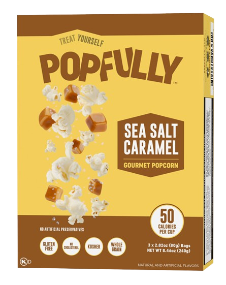 POPFULLY: Sea Salt Caramel Microwave Popcorn, 8.46 oz