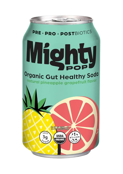 MIGHTY POP: Pineapple Grapefruit Soda, 12 fo