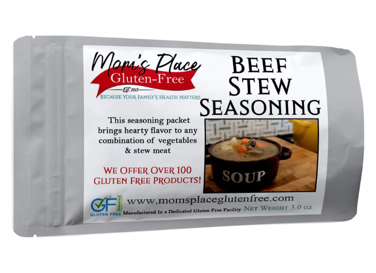 MOMS PLACE GLUTEN FREE: Gluten Free Beef Stew Seasoning Mix, 3 oz