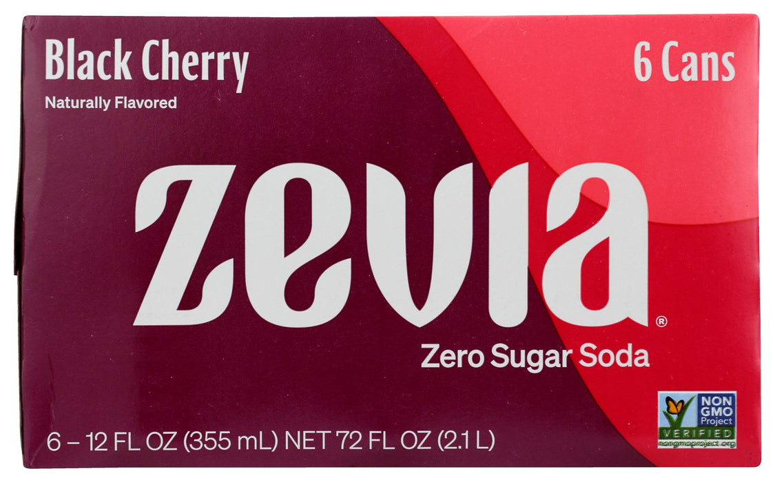 ZEVIA: Black Cherry Soda 6Pk, 72 fo