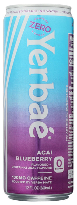 YERBAE: Acai Blueberry Caffeinated Sparkling Water, 12 fo