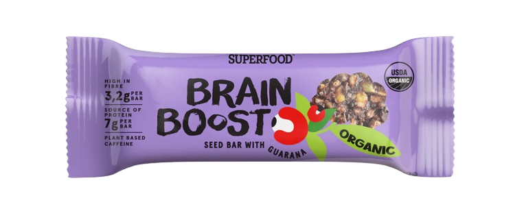 PLANET SUPERFOODS: Brain Boost Caffeinated Seed Bar, 1.23 oz