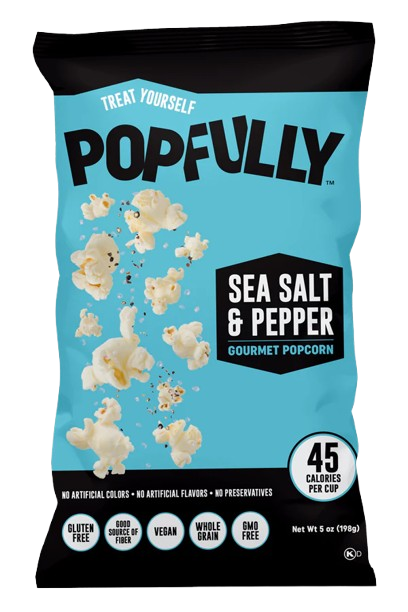 POPFULLY: Sea Salt and Pepper Ready To Eat Popcorn, 4.5 oz