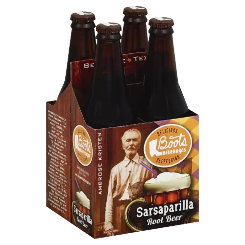 BOOTS BEVERAGES: Sarsaparilla Root Beer Soda 4Pk, 48 fo