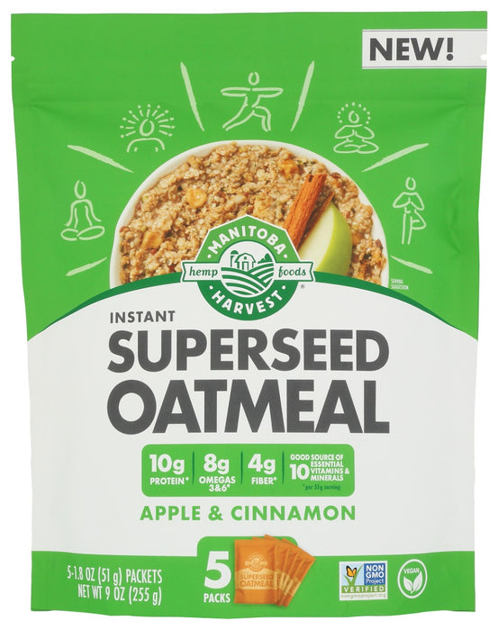 MANITOBA HARVEST: Superseed Oatmeal Apple and Cinnamon, 9 oz
