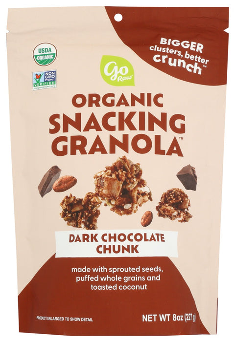 GO RAW: Dark Chocolate Chunk Organic Snacking Granola, 8 oz