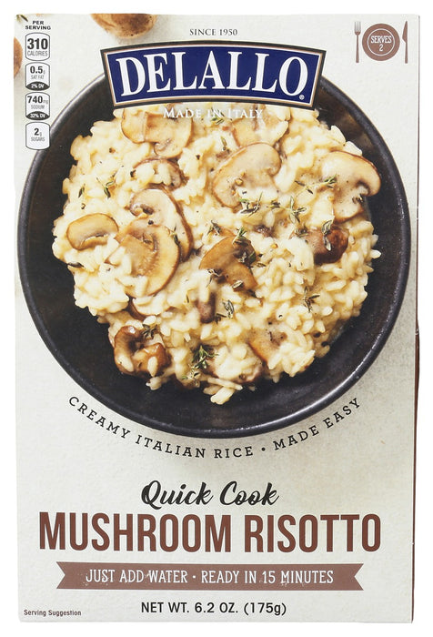 DELALLO: Quick Cook Mushroom Risotto, 6.2 oz