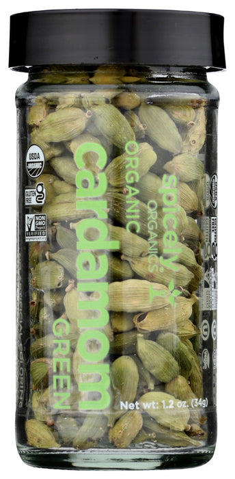 SPICELY ORGANICS: Organic Cardamom Pods Green Jar, 1.2 oz