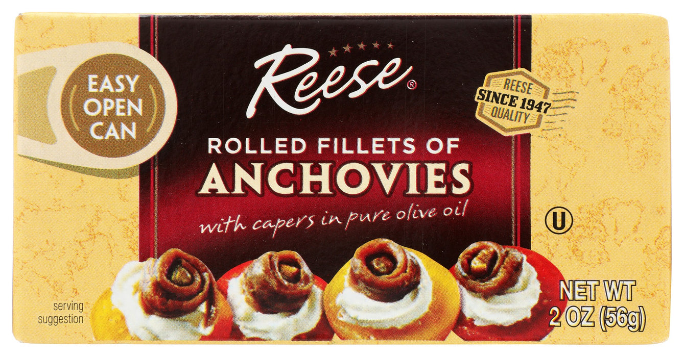 REESE: Rolled Fillets Of Anchovies, 2 oz