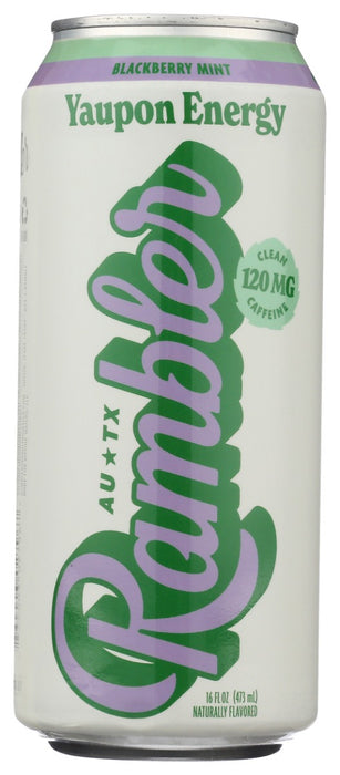 RAMBLER: Yaupon Energy Blackberry Mint, 16 fo
