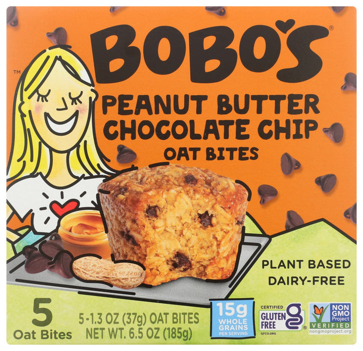 BOBOS OAT BARS: Peanut Butter Chocolate Chip Oat Bites, 6.5 oz