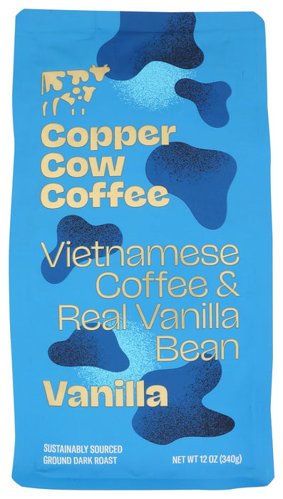 COPPER COW COFFEE: Vanilla Ground Coffee, 12 oz