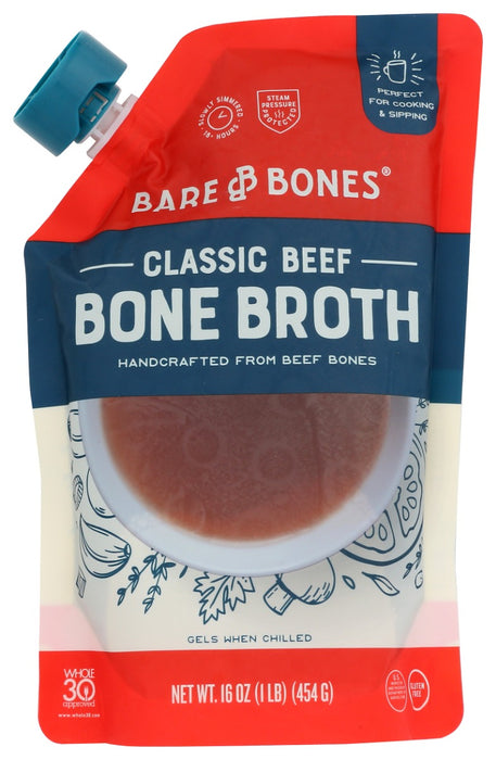 BARE BONES: Beef Organic Bone Broth, 16 oz