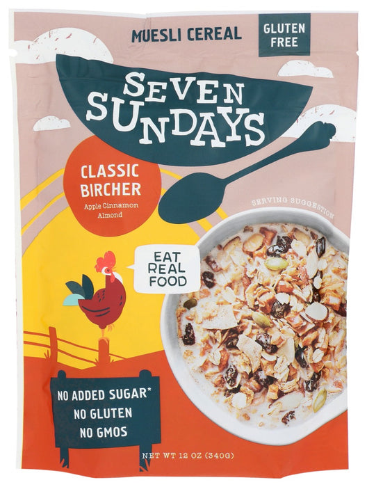 SEVEN SUNDAYS: Classic Bircher Apple Cinnamon Muesli, 12 oz