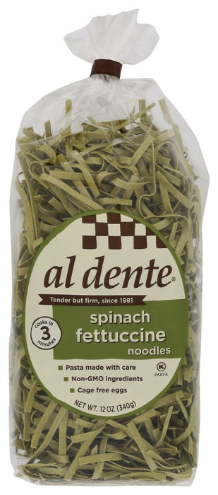 AL DENTE: Spinach Fettuccine Noodles, 12 oz