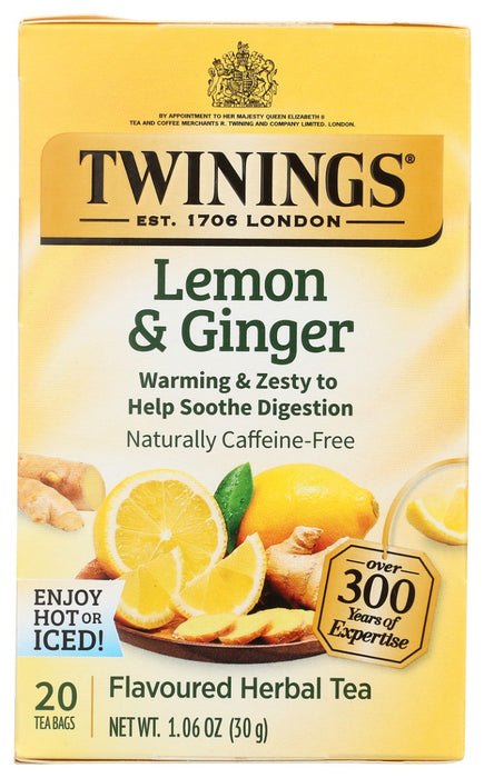 TWINING TEA: Lemon and Ginger Tea, 20 bg