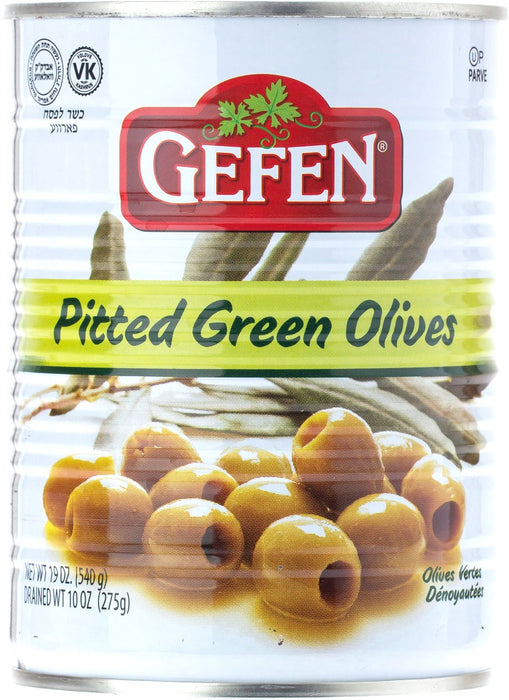 GEFEN: Pitted Green Olives, 19 oz