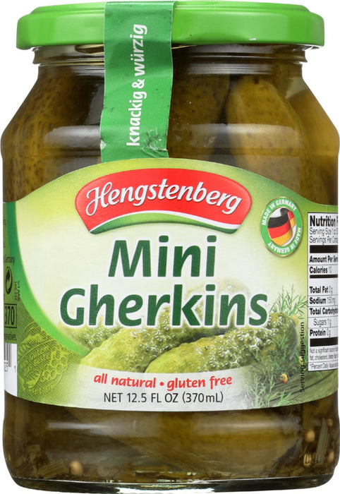 HENGSTENBERG: Mini Gherkins, 12.5 oz