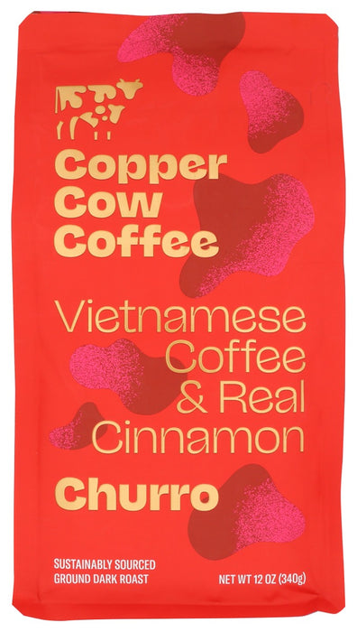 COPPER COW COFFEE: Churro Ground Coffee, 12 oz