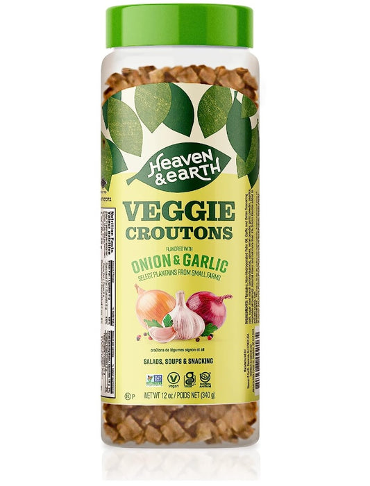 HEAVEN AND EARTH: Onion Garlic Veggie Caesar Croutons, 12 oz