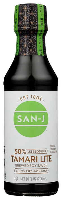 SAN J: Tamari Lite 50 Percent Less Sodium Soy Sauce Gluten Free, 10 oz
