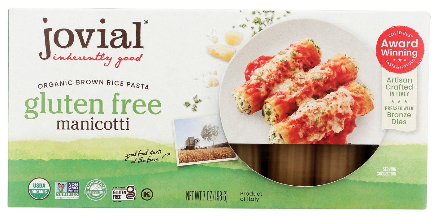 JOVIAL: 100 Percent Organic Gluten Free Brown Rice Manicotti, 7 oz
