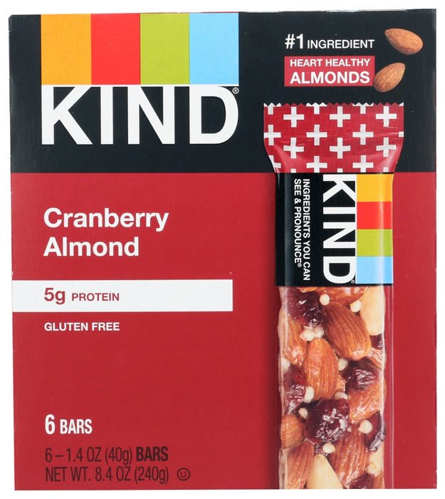 KIND: Cranberry Almond Nut Bars 6Pk, 8.4 oz