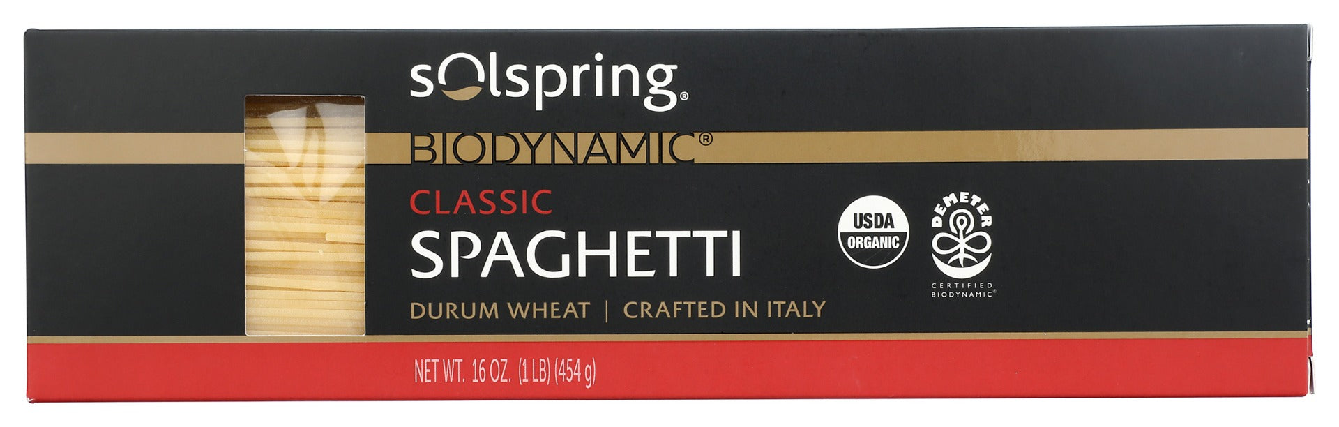 SOLSPRING: Organic Spaghetti Durum Wheat Pasta, 16 oz